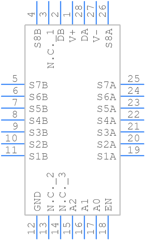 DG406DN+T - Analog Devices - PCB symbol