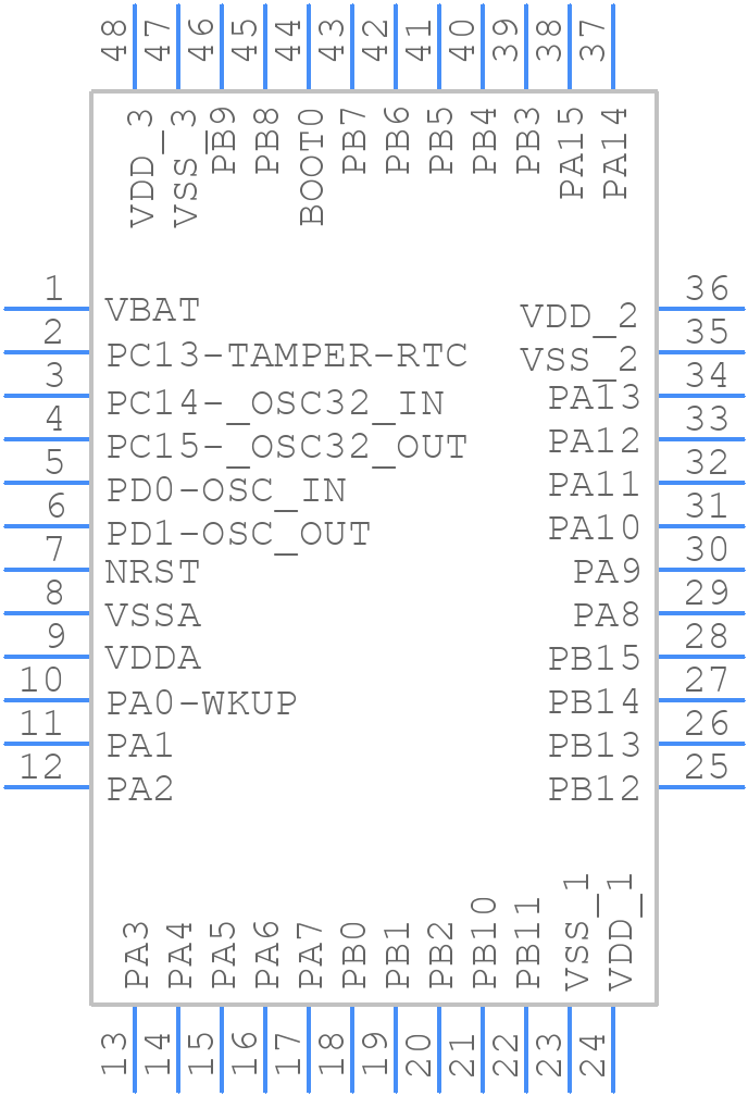 STM32F103C6T7A - STMicroelectronics - PCB symbol