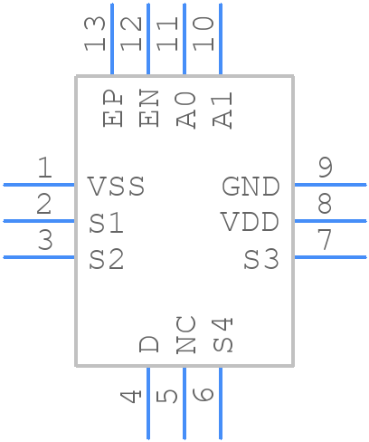 ADG1204YCPZ-REEL7 - Analog Devices - PCB symbol