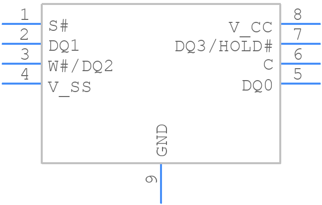 MT25QL128ABA1EW9-0SIT - Micron - PCB symbol