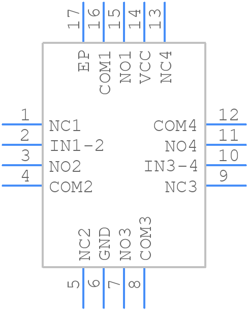 TS3A44159RGTRG4 - Texas Instruments - PCB symbol