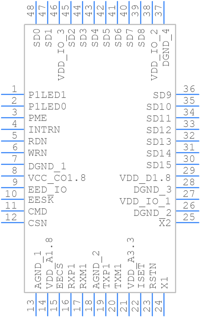 KSZ8851-16MLLI - Microchip - PCB symbol