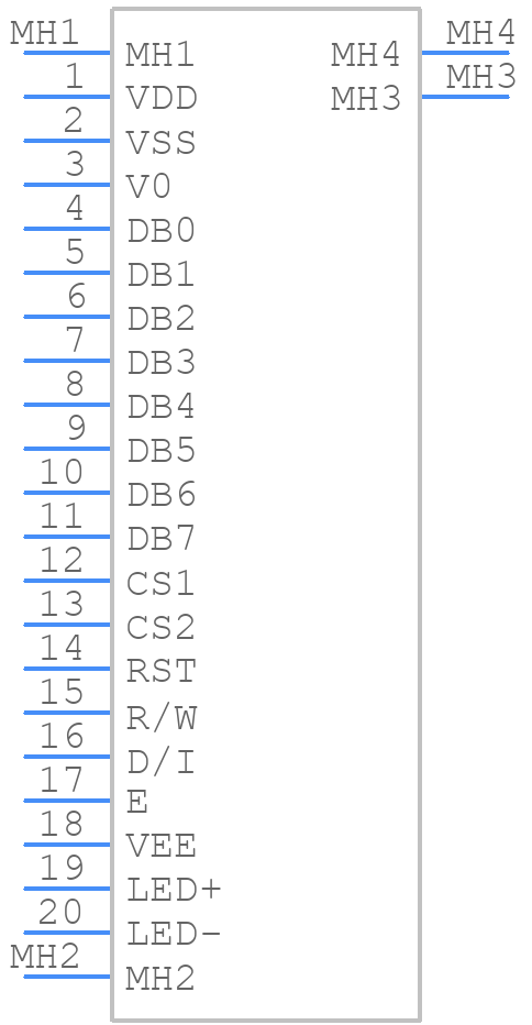 MC128064C6W-BNMLW-V2 - MIDAS - PCB symbol