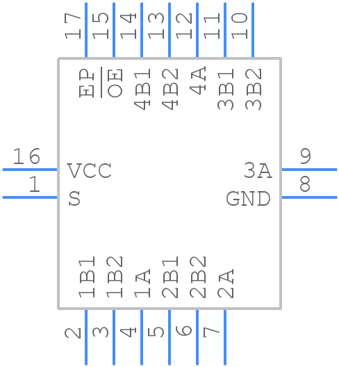 74CBTLV3257BQ,115 - Nexperia - PCB symbol