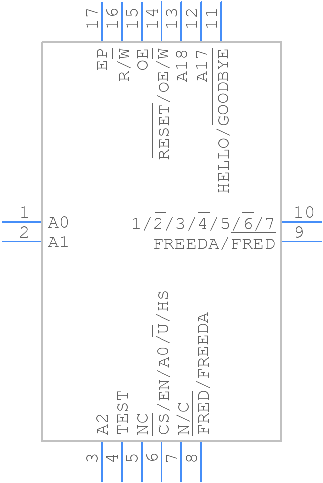 testQFP16 - Bloggs Bits - PCB symbol