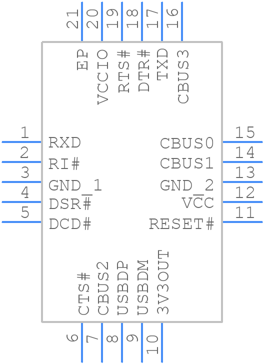 FT231XQ-T - FTDI Chip - PCB symbol
