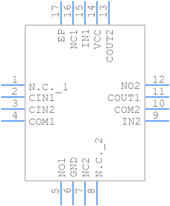 MAX4855ETE+ - Analog Devices - PCB symbol