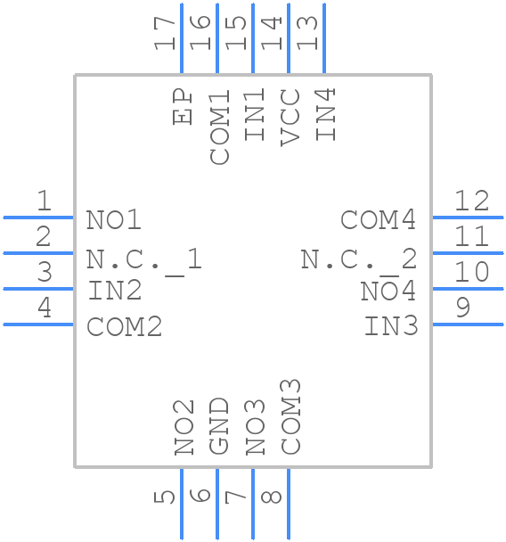 MAX4854HETE+ - Analog Devices - PCB symbol
