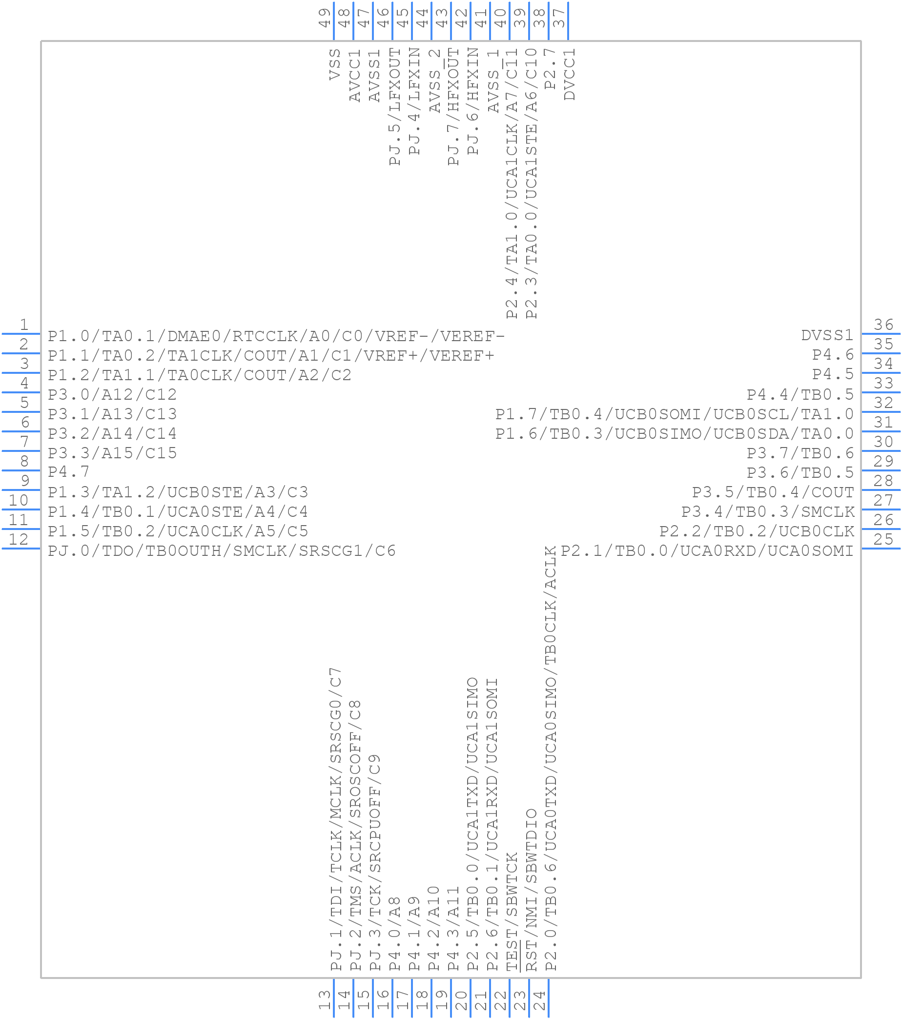 MSP430FR59941IRGZT - Texas Instruments - PCB symbol