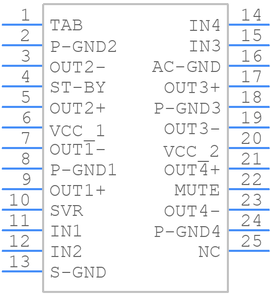 TDA7388 - STMicroelectronics - PCB symbol