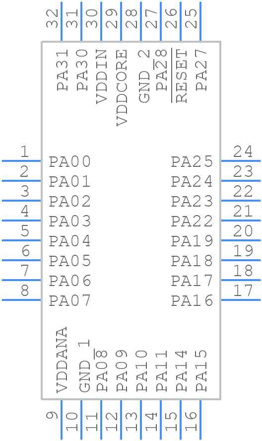 ATSAMD21E18A-AFT - Microchip - PCB symbol