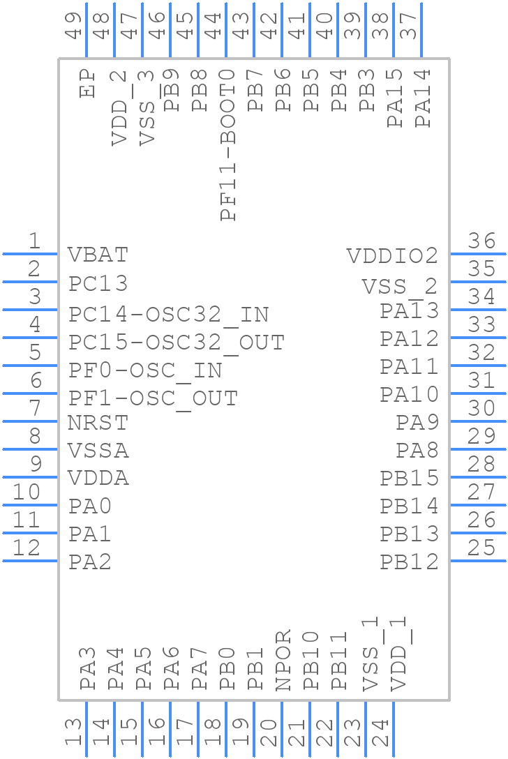 STM32F048C6U6 - STMicroelectronics - PCB symbol