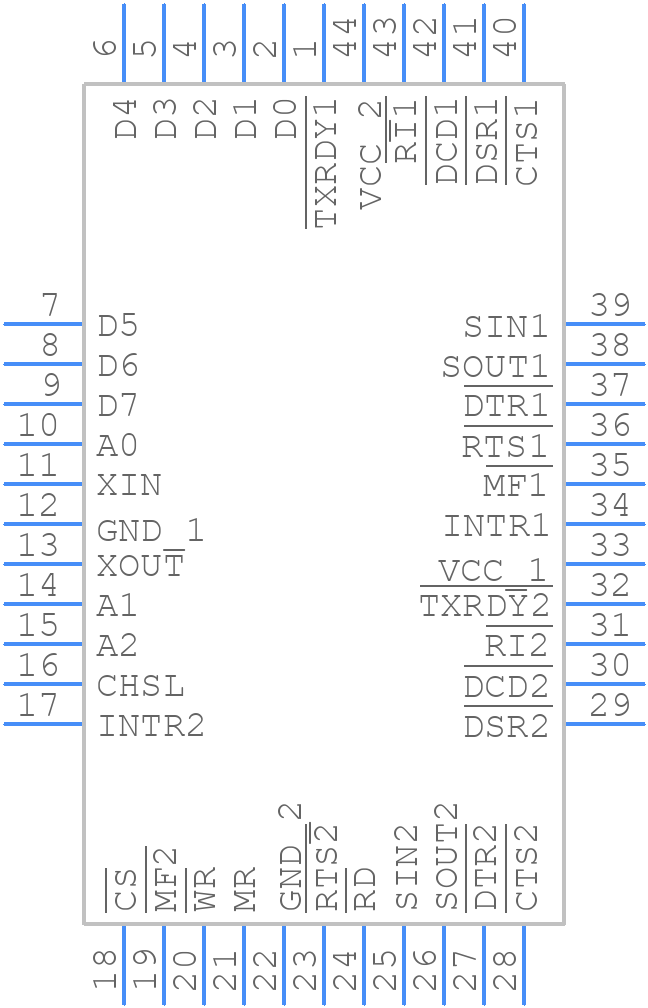 NS16C2752TVA/NOPB - Texas Instruments - PCB symbol
