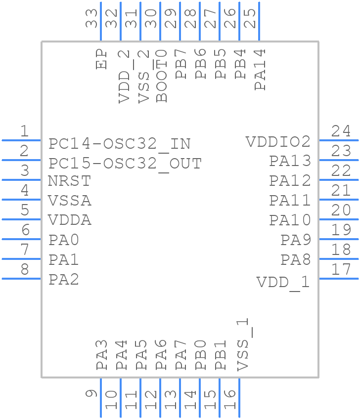 STM32L071KBU6 - STMicroelectronics - PCB symbol