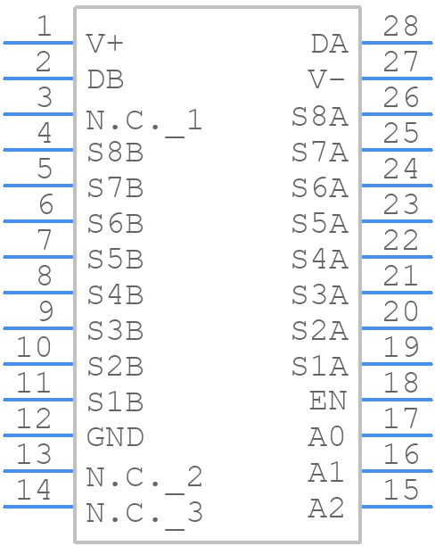 DG407CWI+ - Analog Devices - PCB symbol