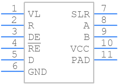 STR485ELVQT - STMicroelectronics - PCB symbol