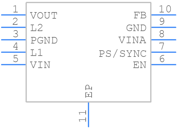 TPS63030DSKRG4 - Texas Instruments - PCB symbol