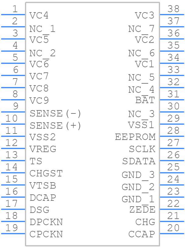 BQ77908DBTR - Texas Instruments - PCB symbol