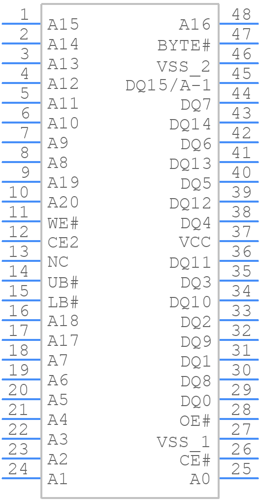 AS6C3216A-55TIN - Alliance Memory - PCB symbol