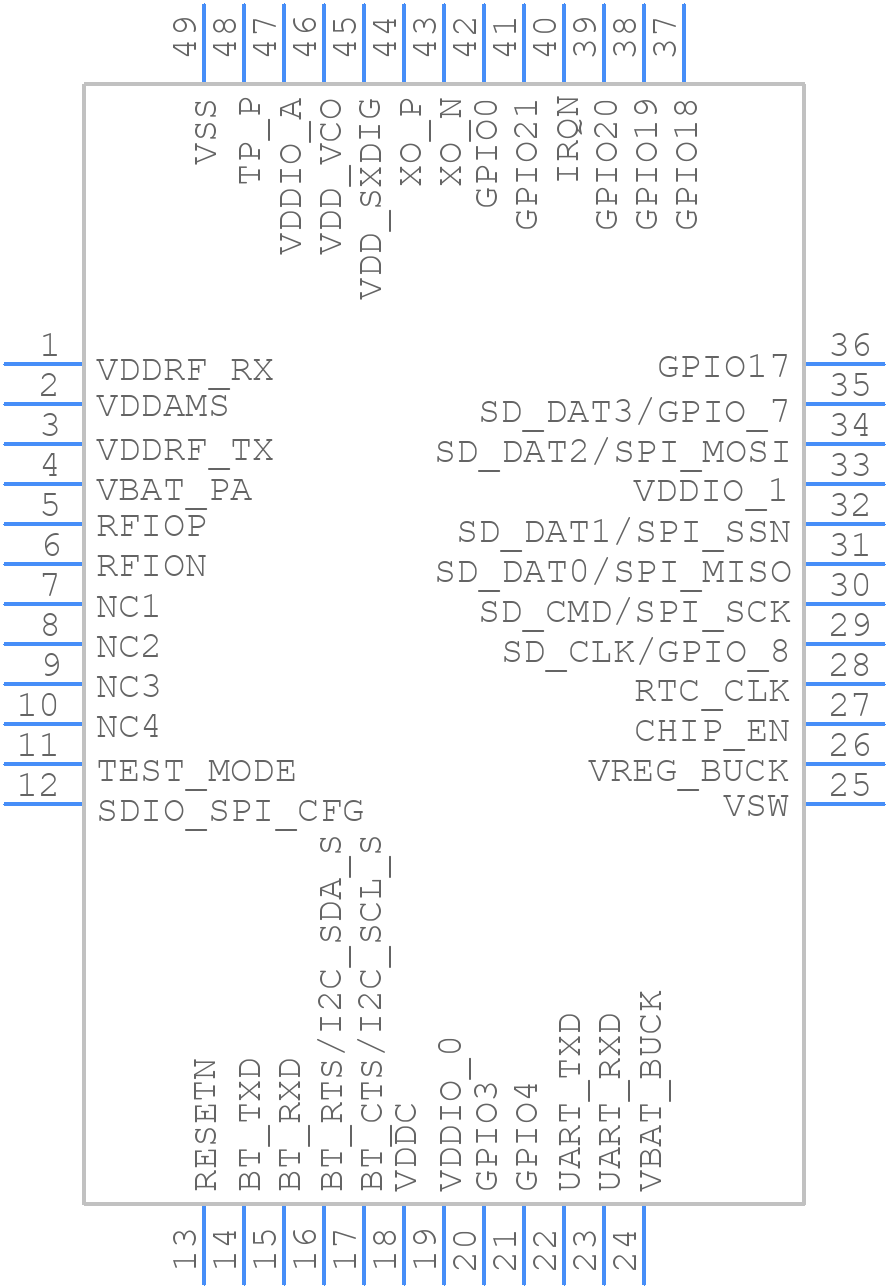 ATWILC3000A-MU-T042 - Microchip - PCB symbol