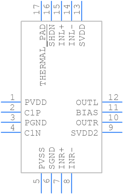 MAX97220BETE+T - Analog Devices - PCB symbol