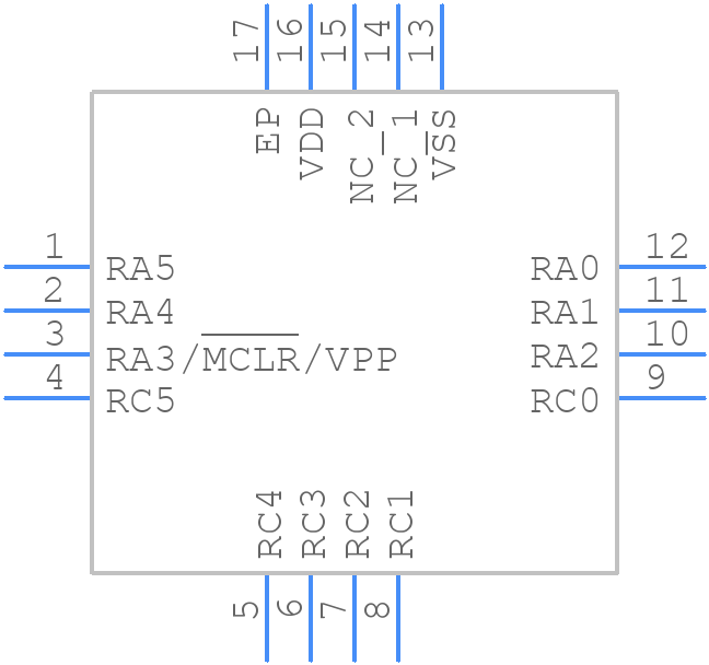 PIC16F1615-E/ML - Microchip - PCB symbol