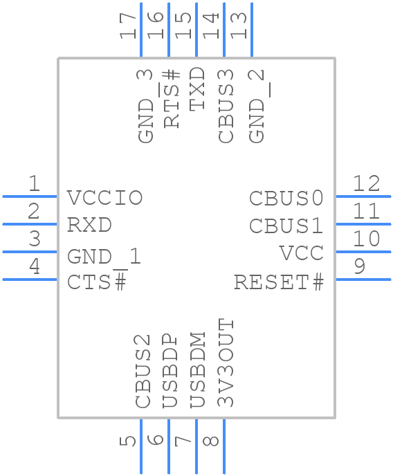 FT230XQ-T - FTDI Chip - PCB symbol