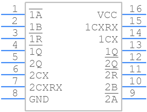 CD74HCT221M96E4 - Texas Instruments - PCB symbol