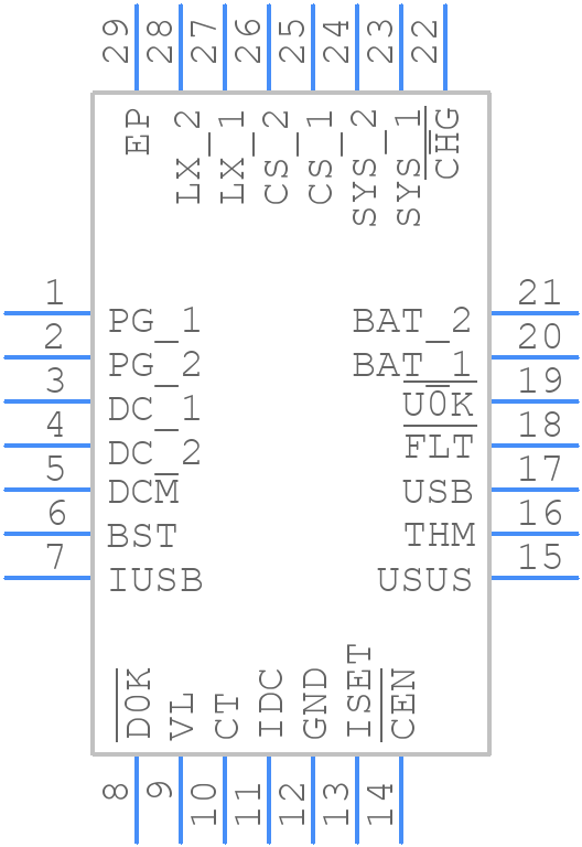 MAX8903BETI+ - Analog Devices - PCB symbol