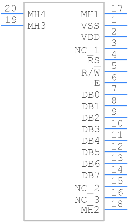 NHD-0420DZW-AB5 - Newhaven Display - PCB symbol