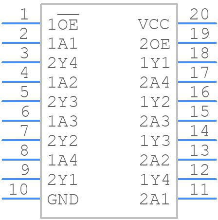 74LVC241AT20-13 - Diodes Incorporated - PCB symbol