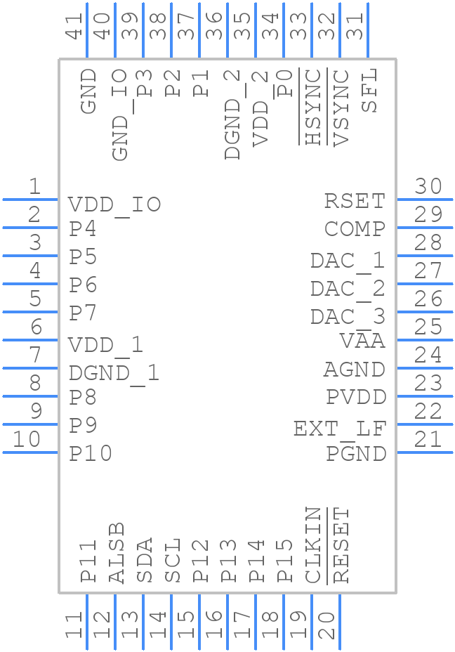 ADV7392WBCPZ-REEL - Analog Devices - PCB symbol