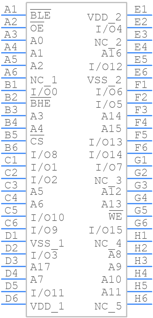 71V416S12BEG8 - Renesas Electronics - PCB symbol