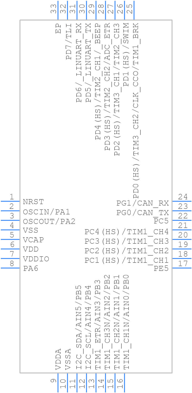 STM8AF5286UCY - STMicroelectronics - PCB symbol
