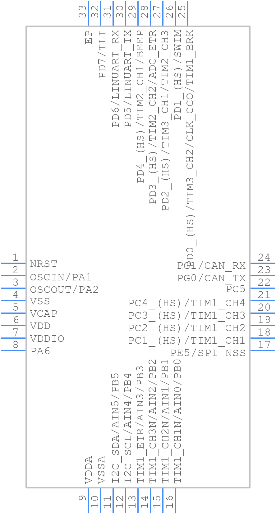 STM8AF5286UDX - STMicroelectronics - PCB symbol