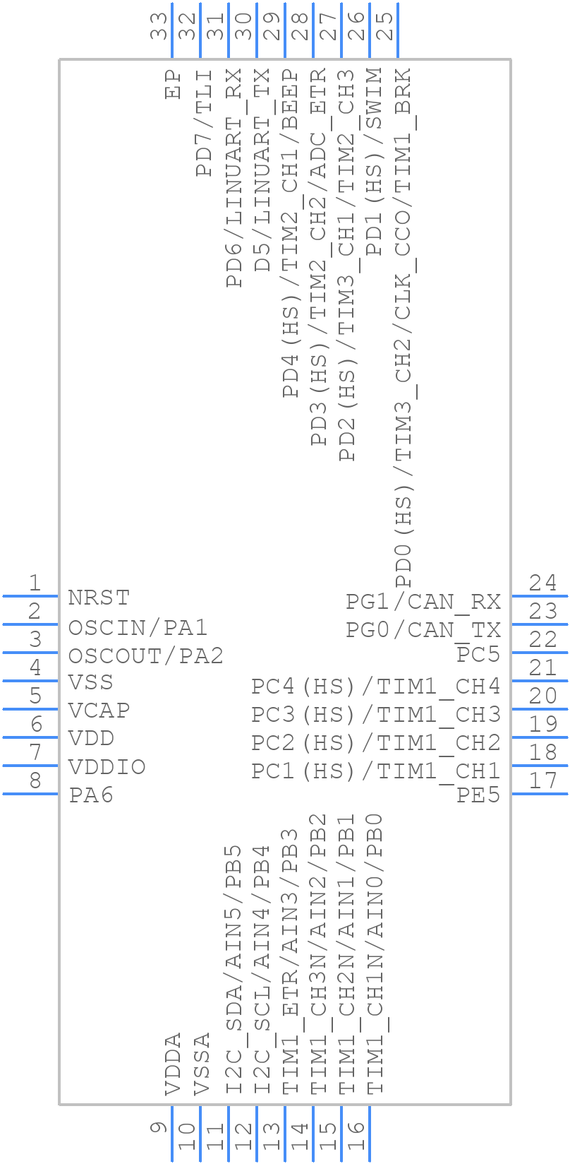 STM8AF5286UDY - STMicroelectronics - PCB symbol