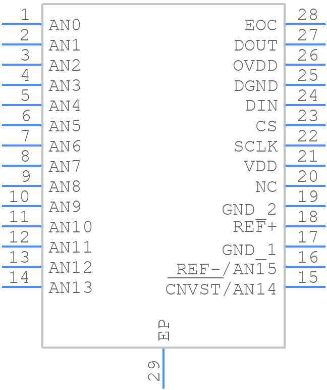 MAX11131AUI+ - Analog Devices - PCB symbol