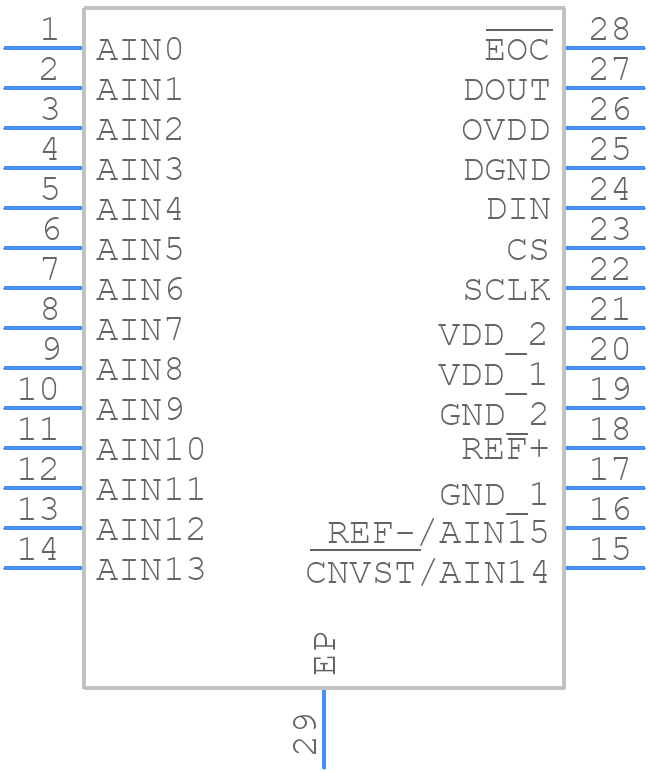 MAX11131AUI+T - Analog Devices - PCB symbol
