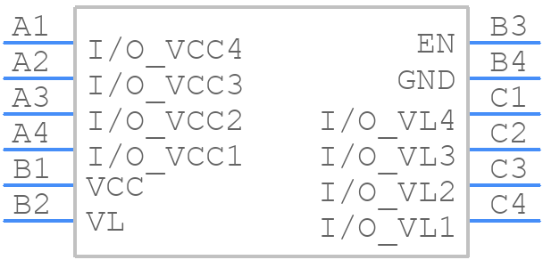 MAX13042EEBC+T - Analog Devices - PCB symbol