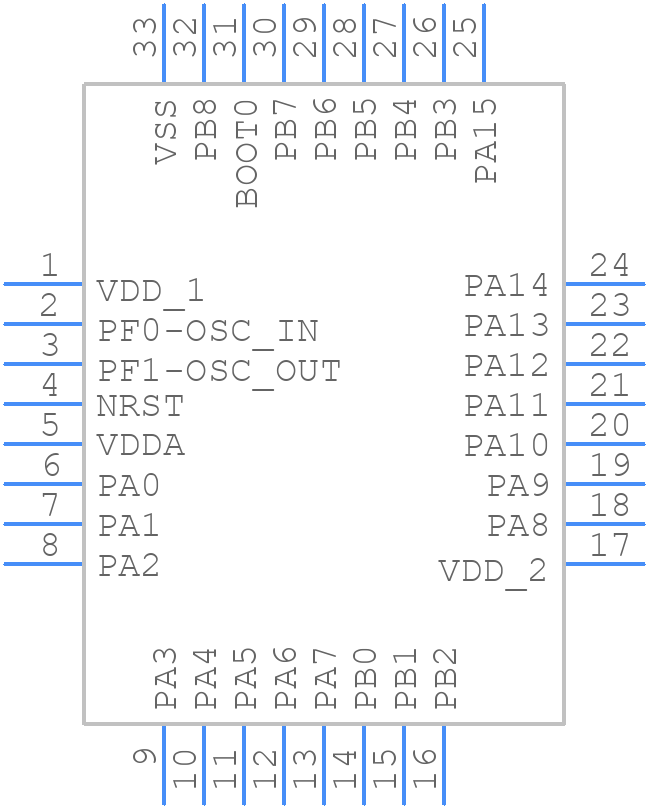 STM32F031K4U6TR - STMicroelectronics - PCB symbol