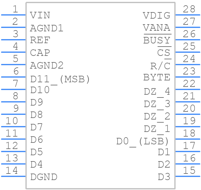 ADS7804U/1K - Texas Instruments - PCB symbol