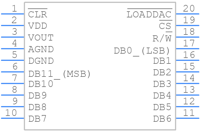 DAC7621EG4 - Texas Instruments - PCB symbol