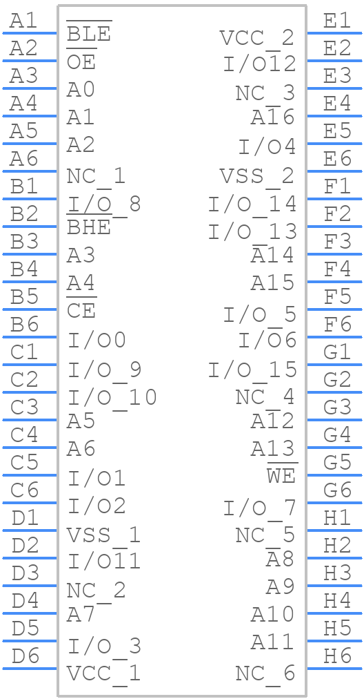 CY62136EV30LL-45BVXI - Infineon - PCB symbol