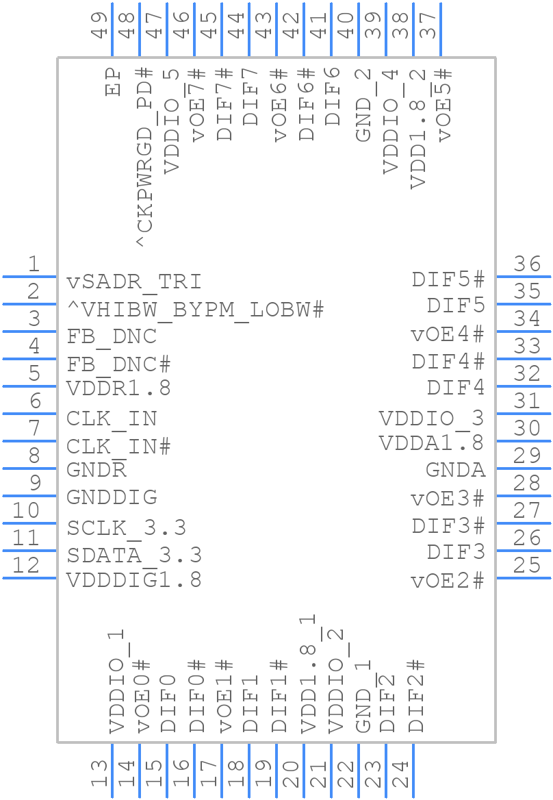 9DBV0841AKLF - Renesas Electronics - PCB symbol