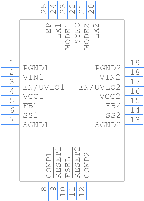 MAX17521ATG+ - Analog Devices - PCB symbol