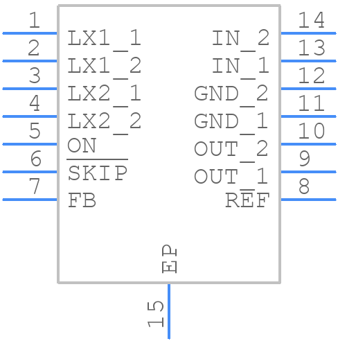MAX8625AETD+T - Analog Devices - PCB symbol
