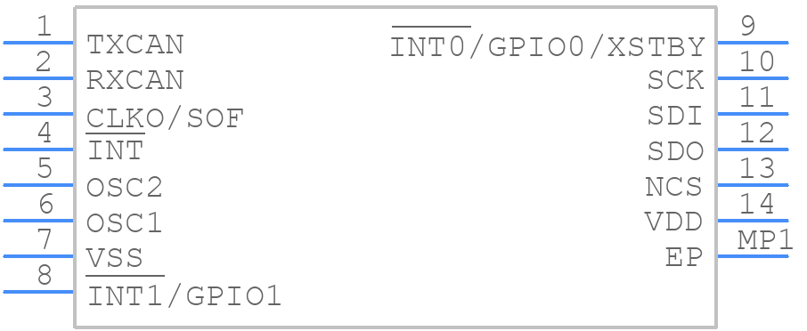 MCP2517FDT-H/JHA - Microchip - PCB symbol