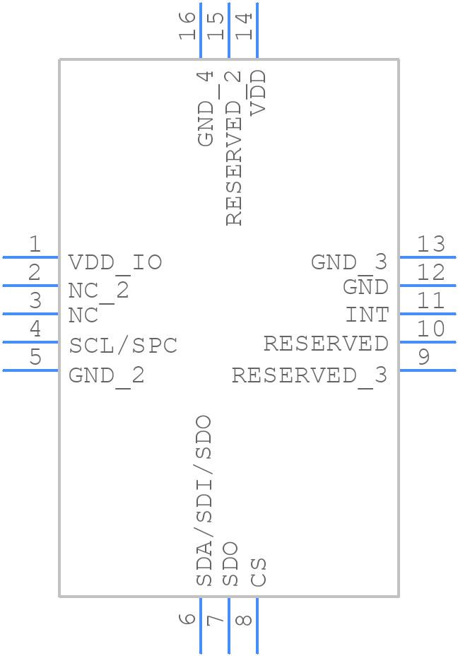 LIS33DE - STMicroelectronics - PCB symbol