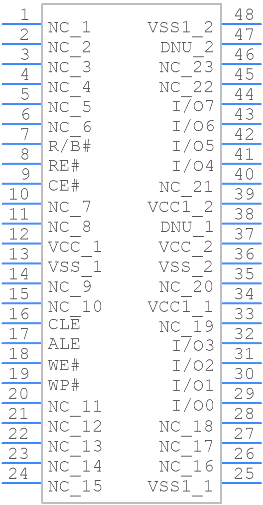 MT29F8G08ABACAWP-IT:C TR - Micron - PCB symbol