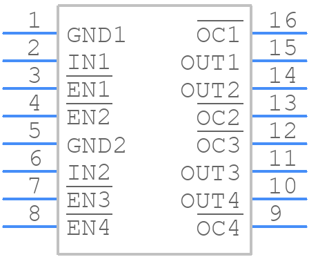 TPS2044D - Texas Instruments - PCB symbol